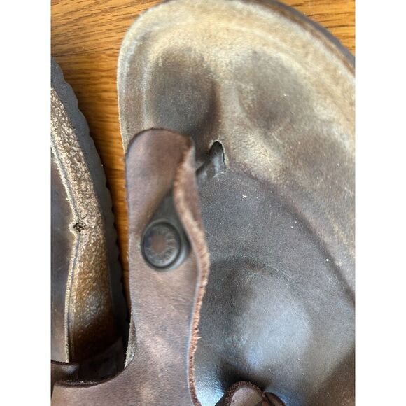 Birkenstock Gizeh Leather Unisex Sandal Brown Men 10/10.5 Women 11 - Picture 4 of 11